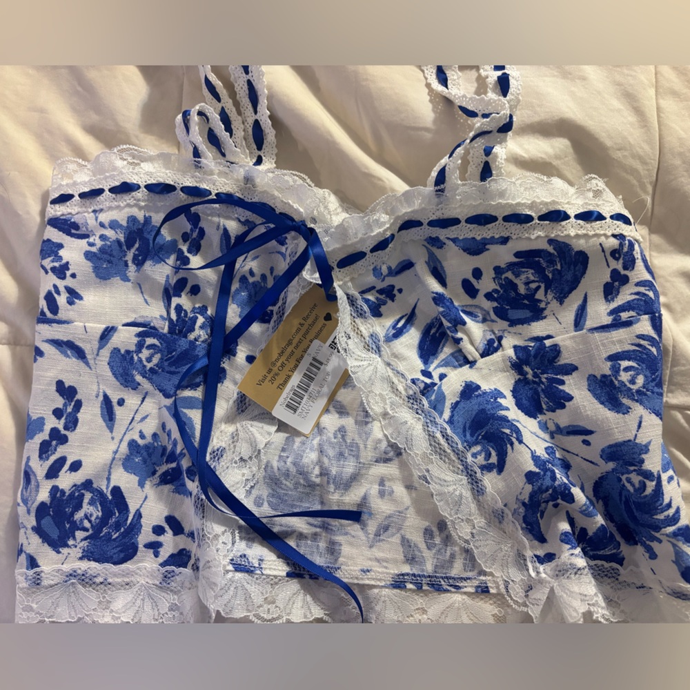 Floral Lace Trimmed Top